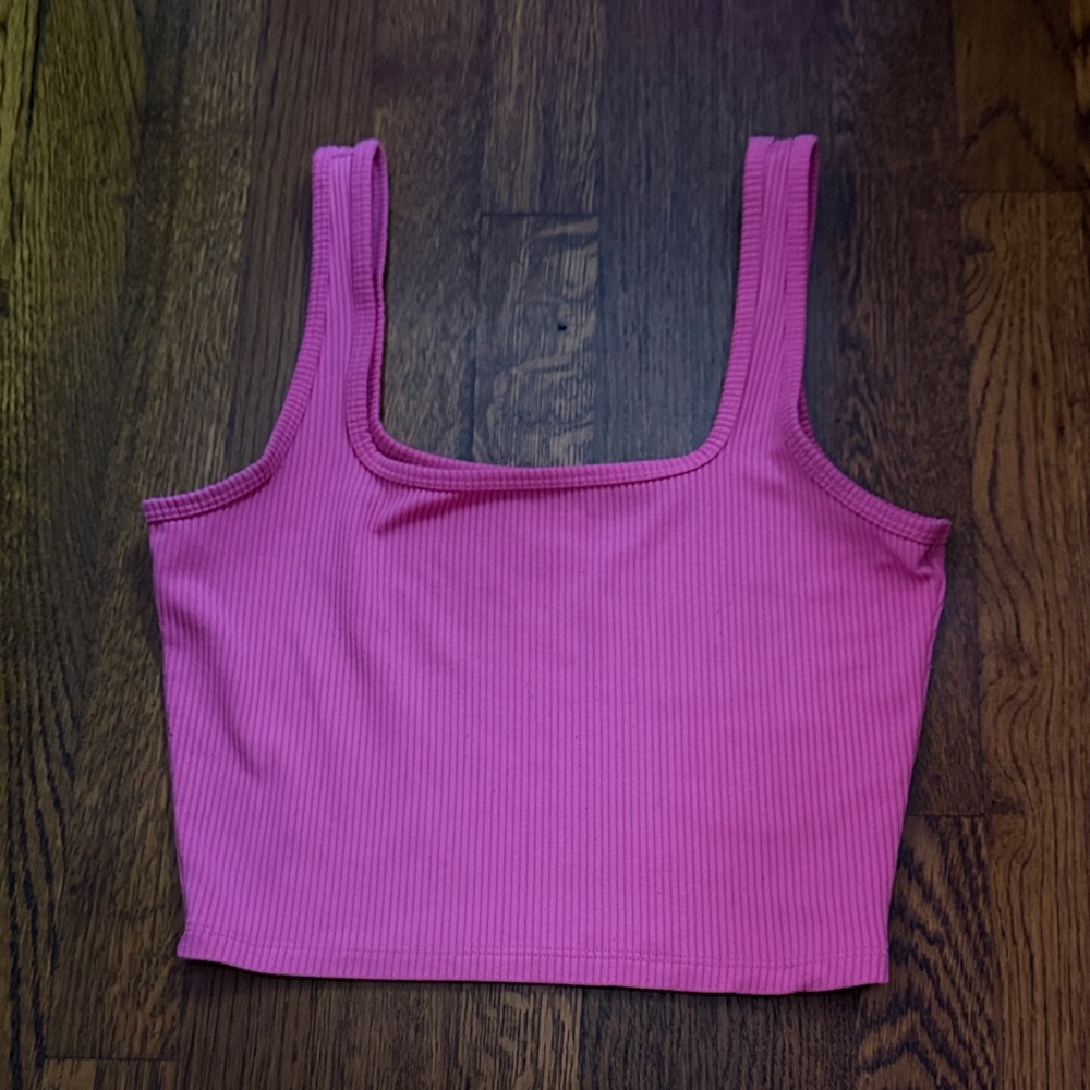 Hollister Vibrant Pink Ribbed Crop Top